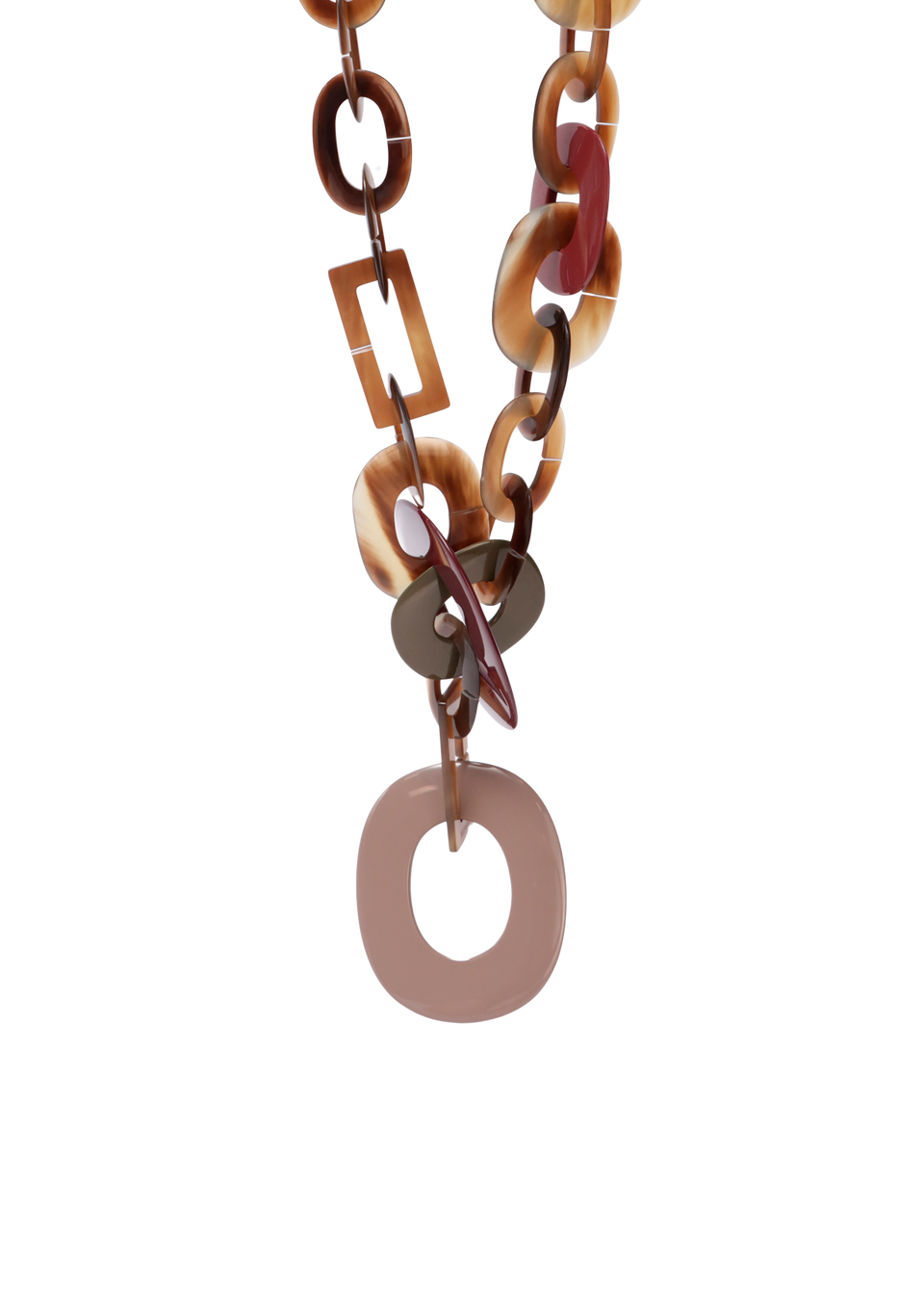 HORN & LACQUERED WOOD DUNCAN LINK NECKLACE