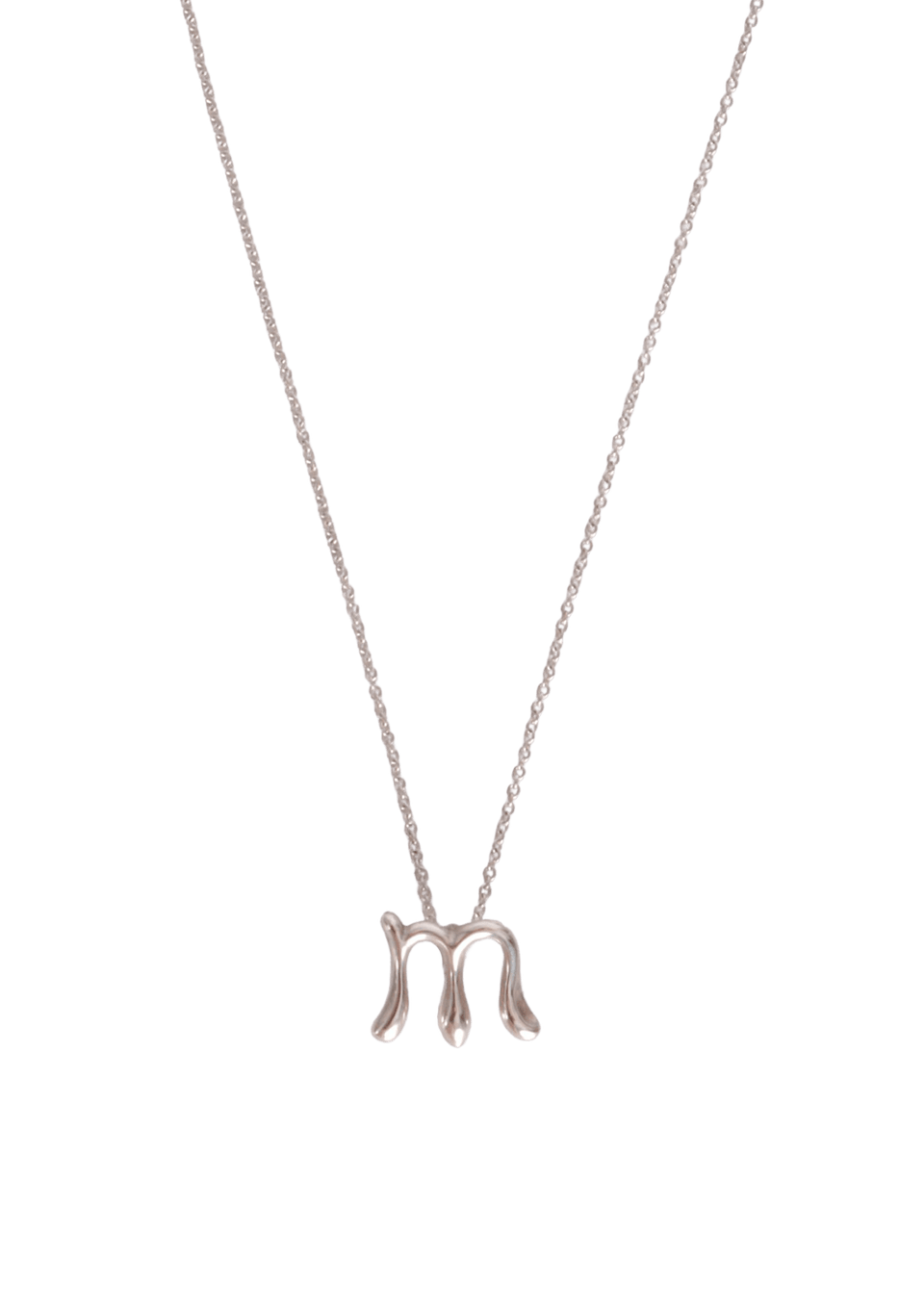 ALPHABET LETTER 'M' PENDANT NECKLACE
