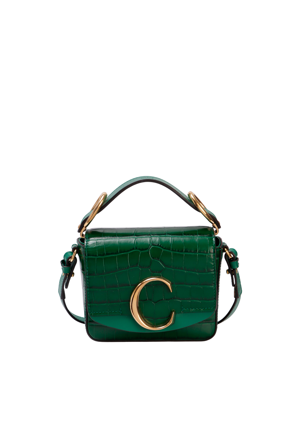 MINI C EMBOSSED CROCODILE