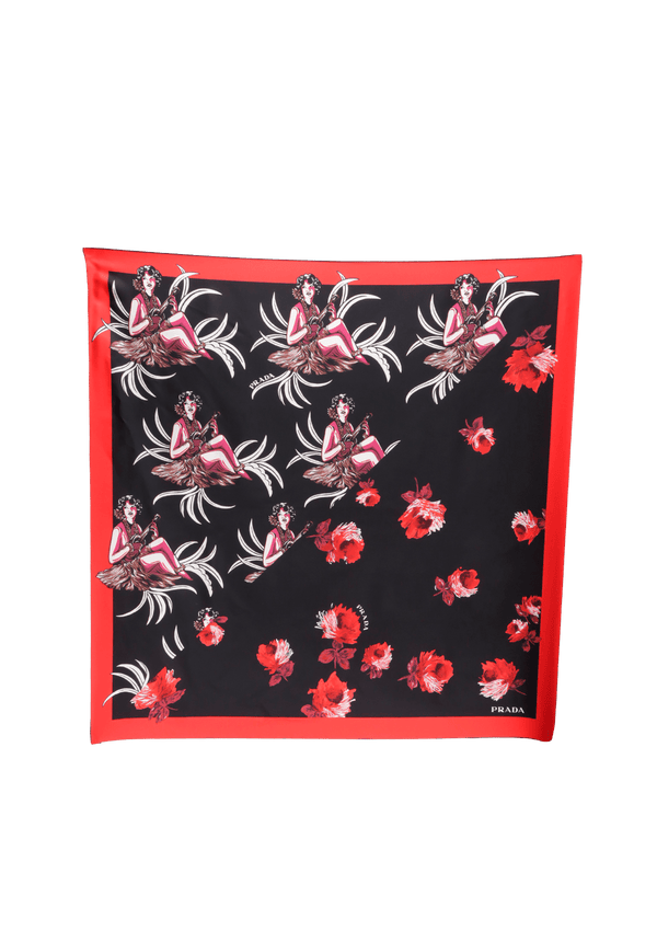 DOUBLE MATCH HAWAII PRINTED 90 SILK SCARF