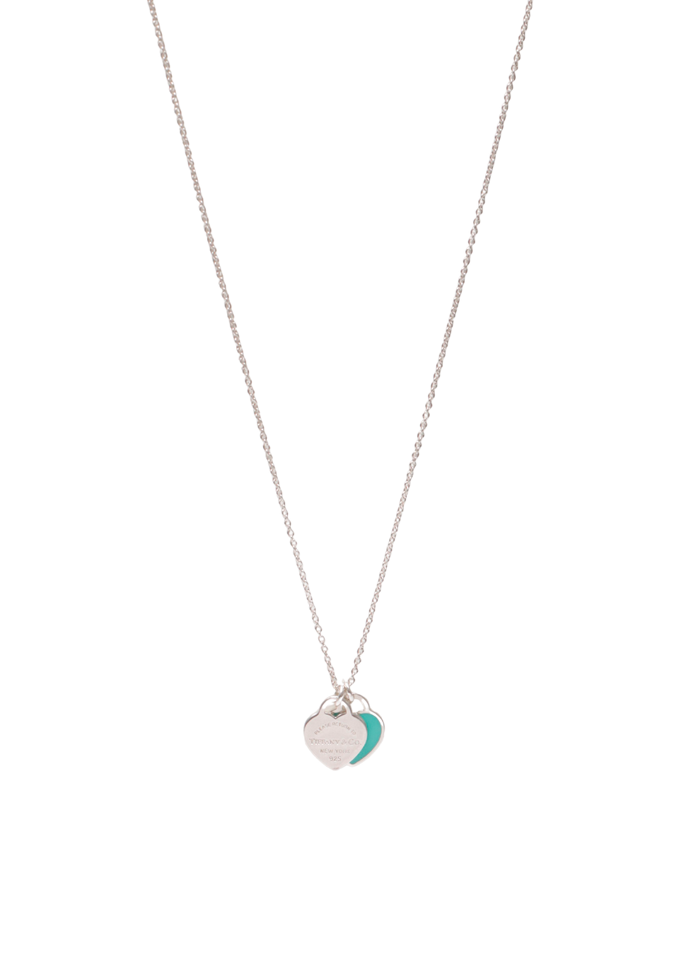 ''RETURN TO TIFFANY'' MINI DOUBLE HEART TAG NECKLACE