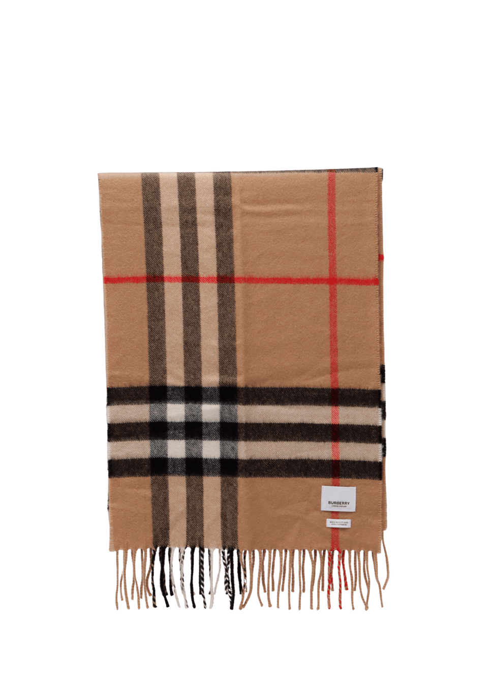 CASHMERE HOUSE CHECK FRINGE SCARF