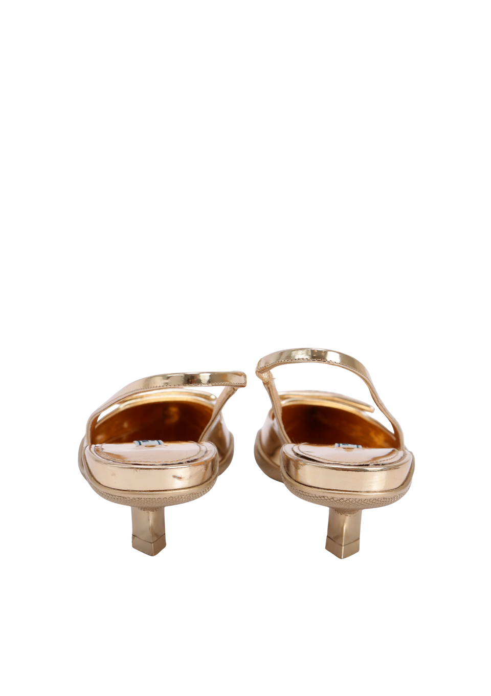 PATENT LEATHER SLINGBACK PUMPS 34.5