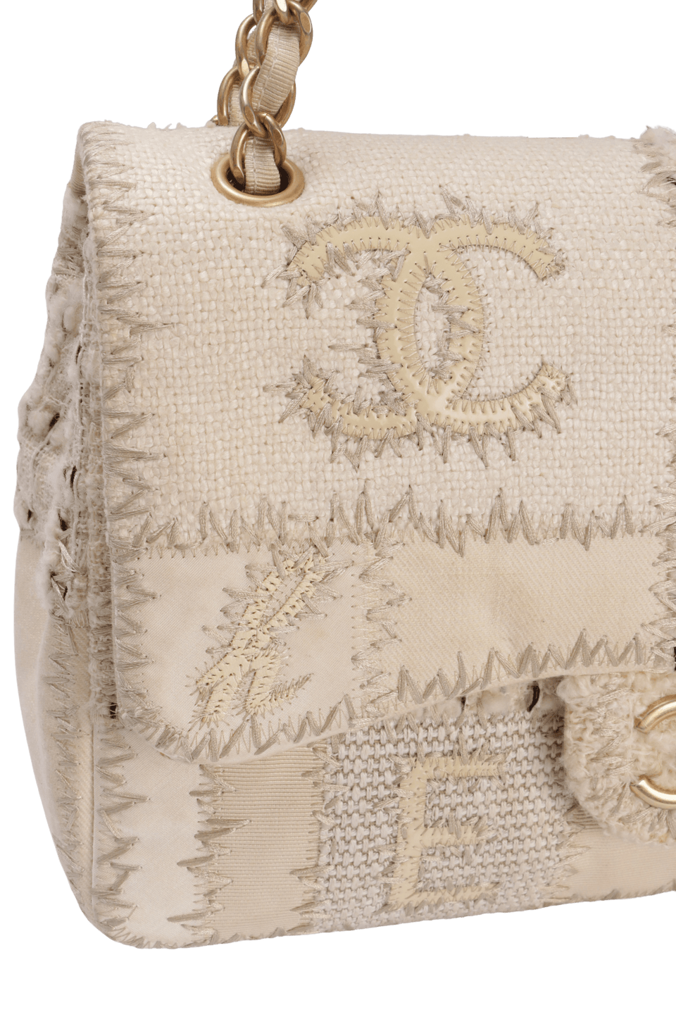 TWEED PATCHWORK FLAP BAG