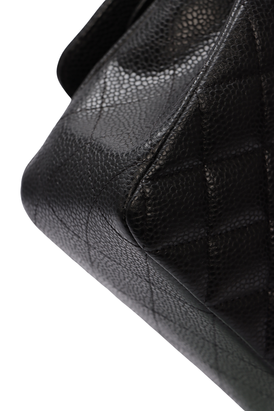 MEDIUM EAST WEST CLASSIC DOUBLE FLAP CAVIAR