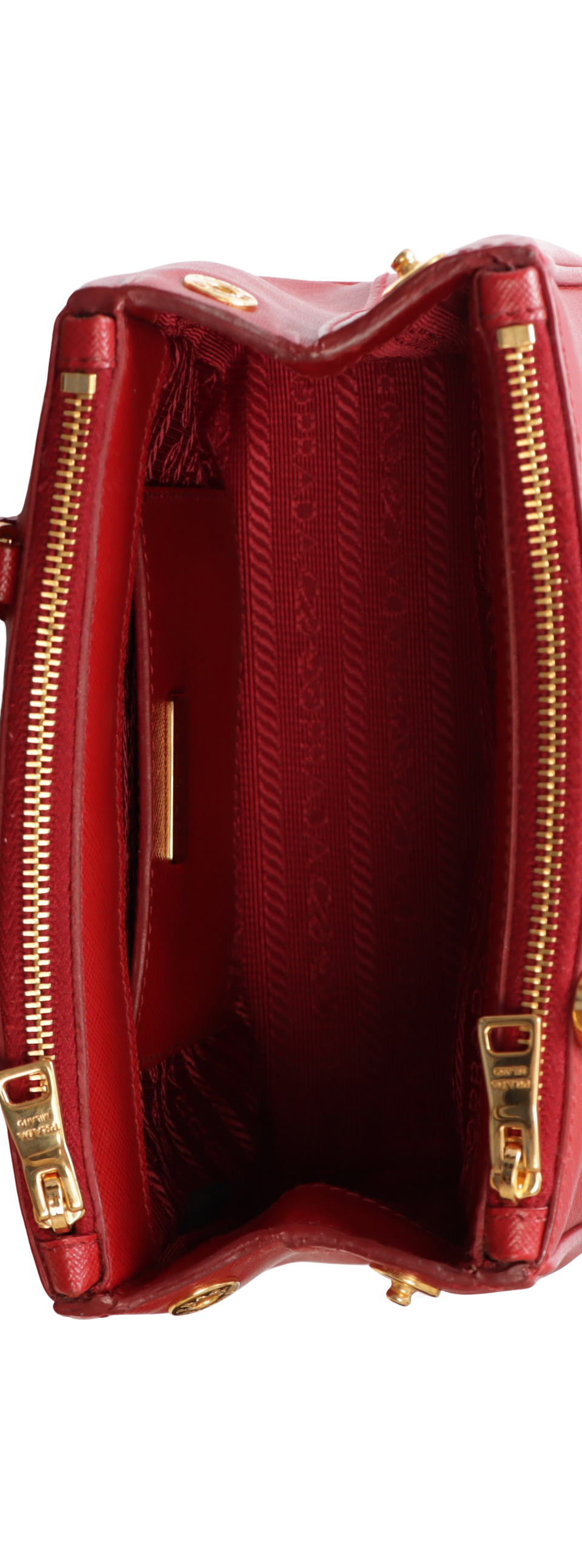 MINI SAFFIANO LUX DOUBLE ZIP GALLERIA