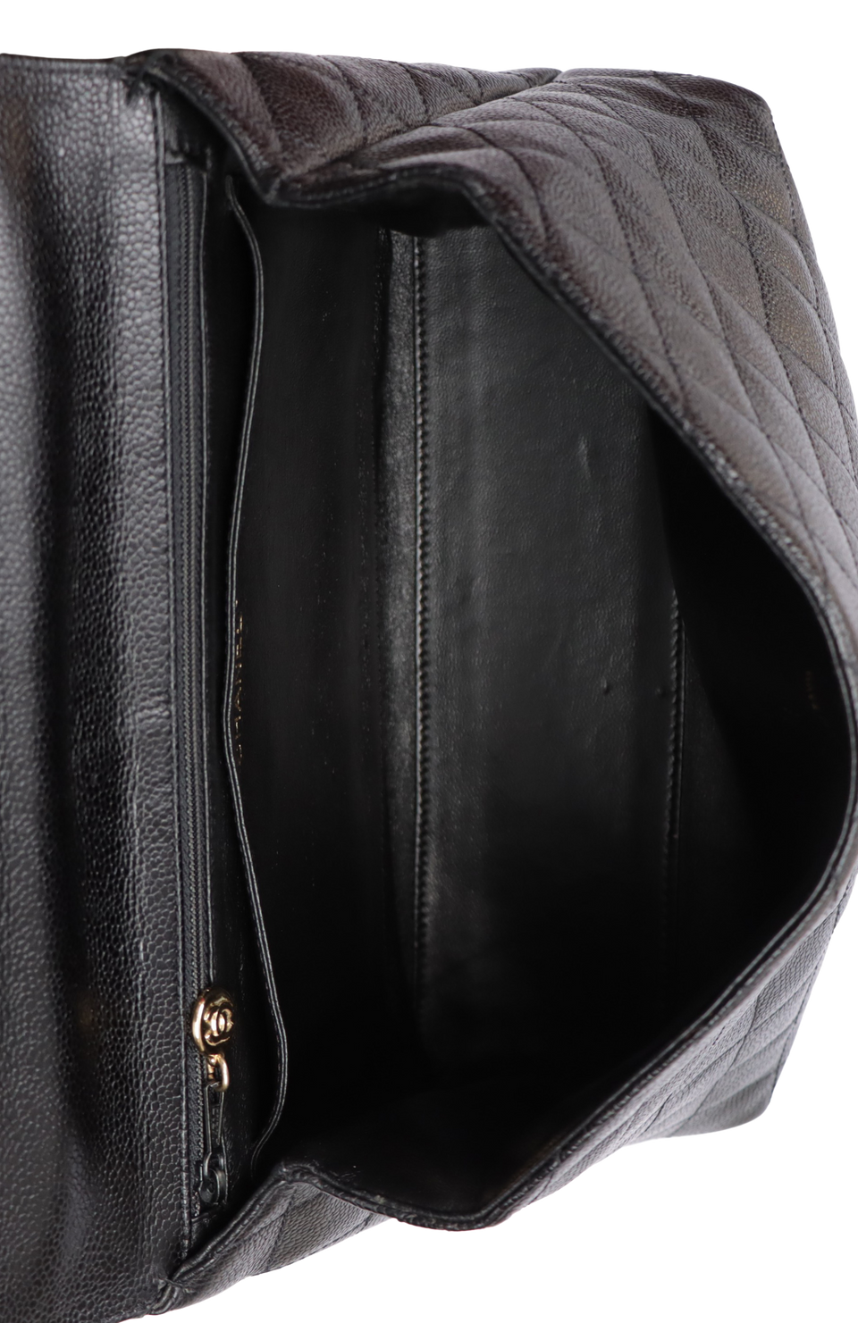 VINTAGE KELLY FLAP BAG CAVIAR