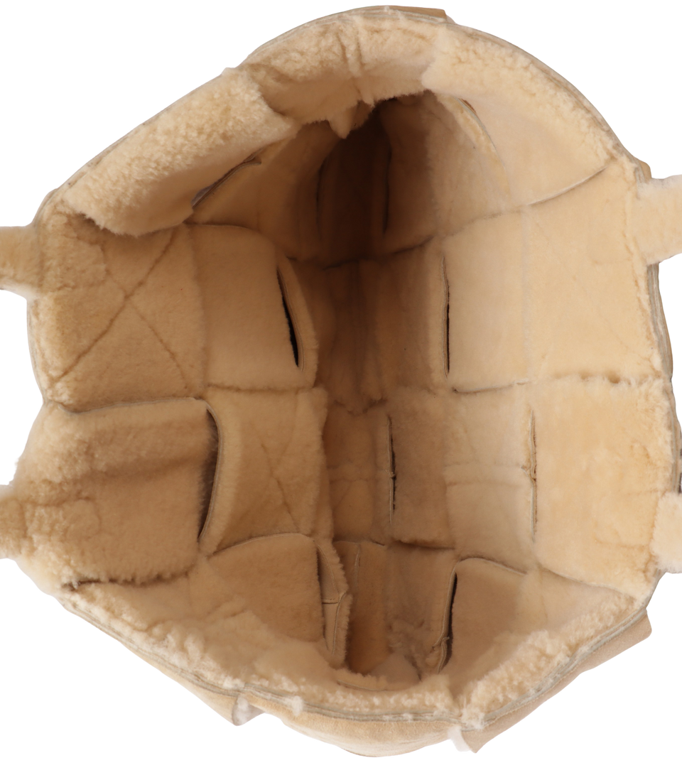 LARGE INTRECCIATO SHEARLING ARCO TOTE