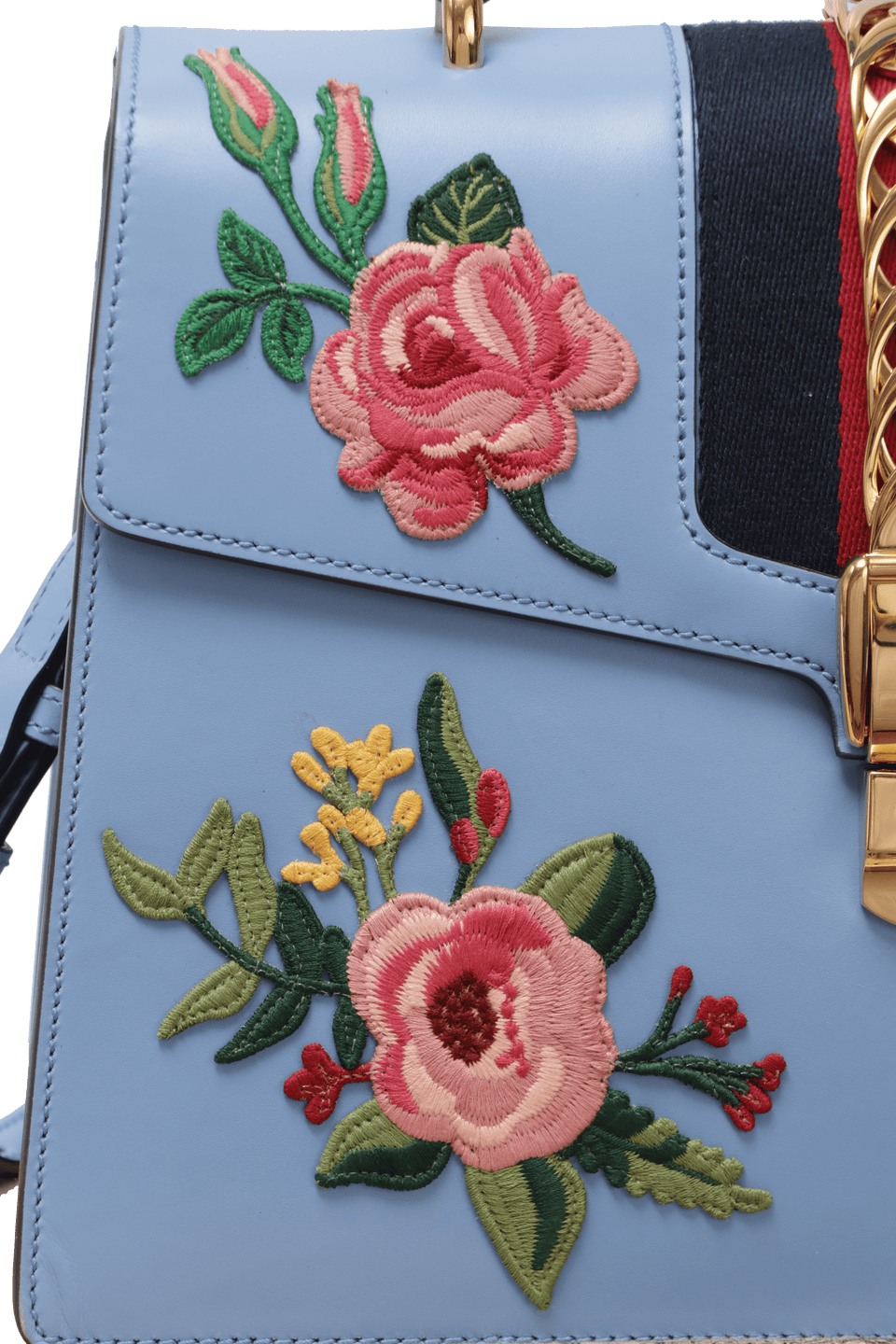 EMBROIDERED SYLVIE TOP HANDLE BAG