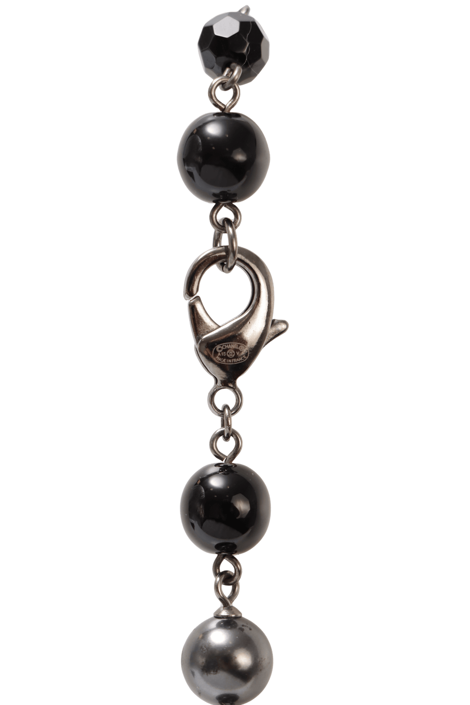 FAUX PEARL & BEAD CC STATION NECKLACE