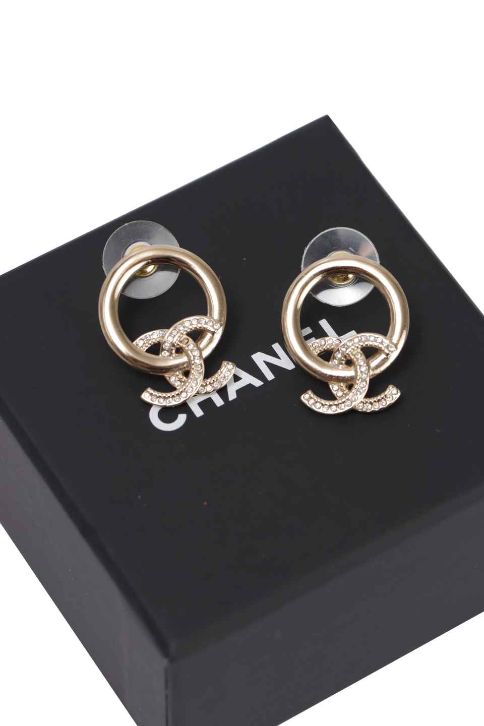 CC DROP HOOP EARRINGS