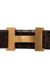 CROCODILE REVERSIBLE H BUCKLE BELT