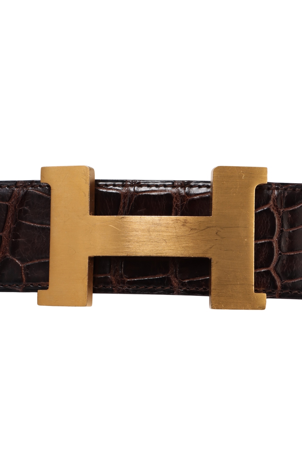 CROCODILE REVERSIBLE H BUCKLE BELT