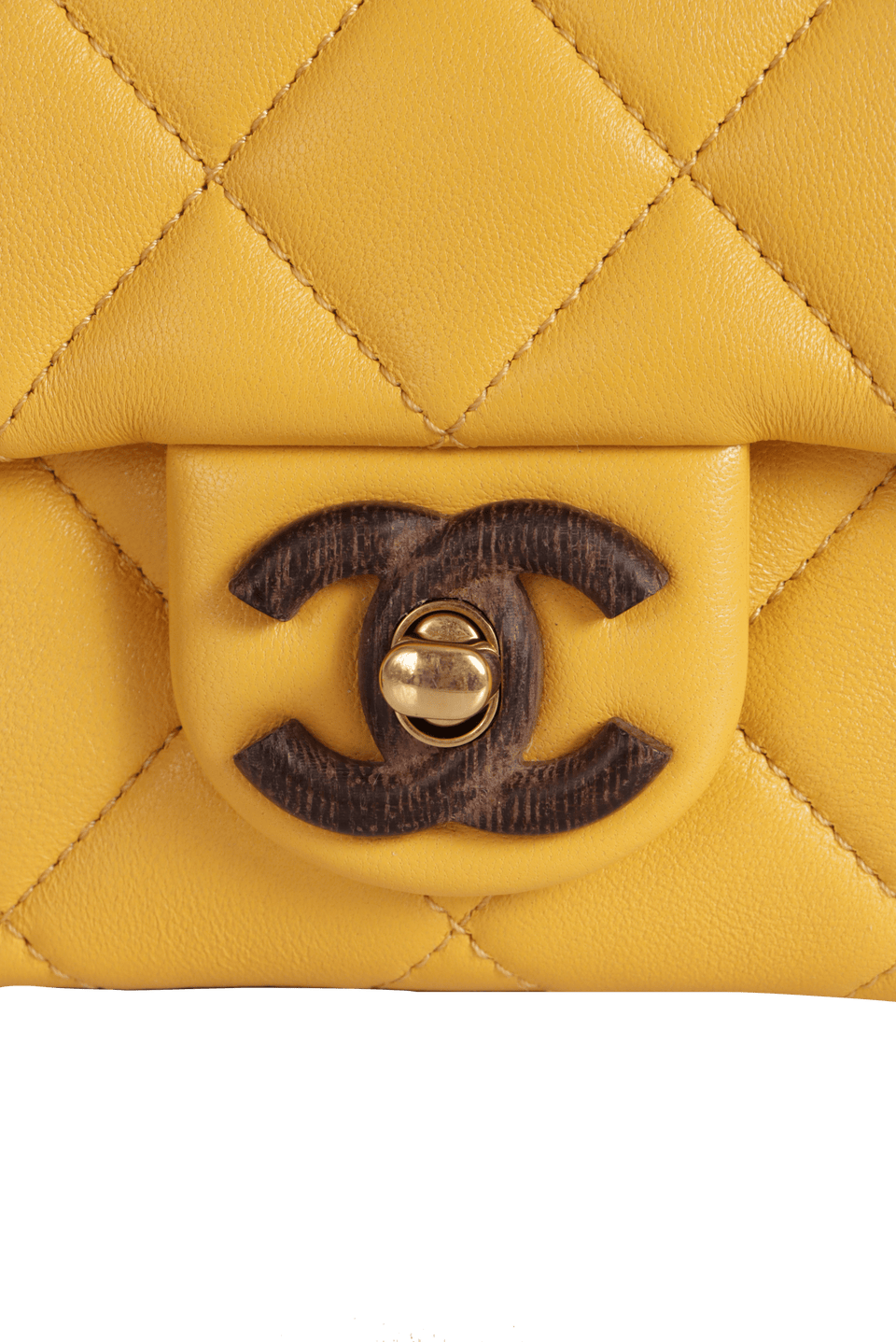 PARIS-DAKAR WENGE WOOD CLASSIC RECTANGULAR MINI FLAP BAG