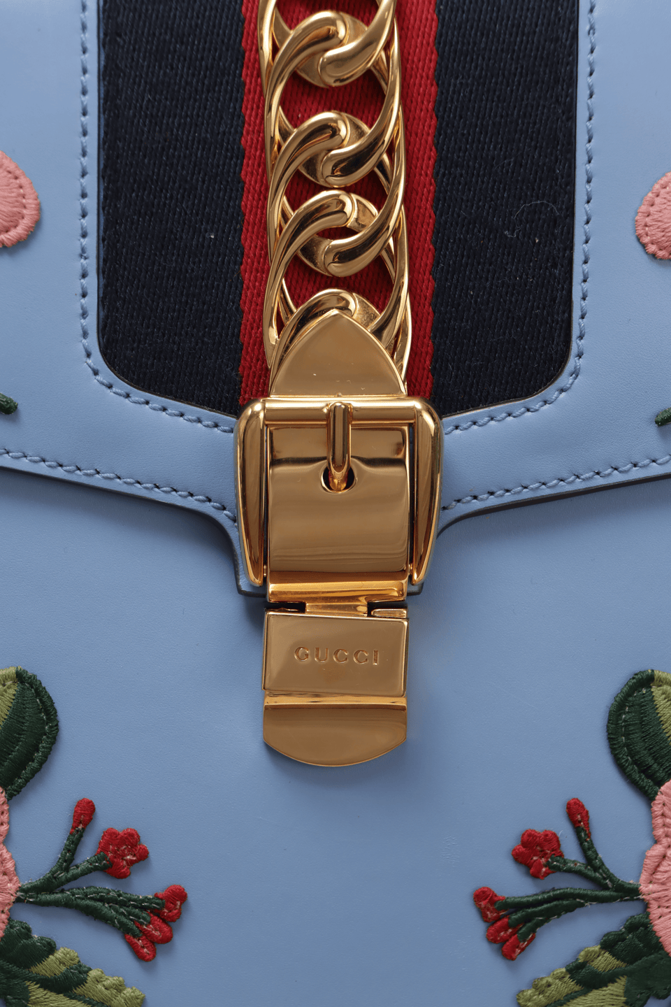 EMBROIDERED SYLVIE TOP HANDLE BAG