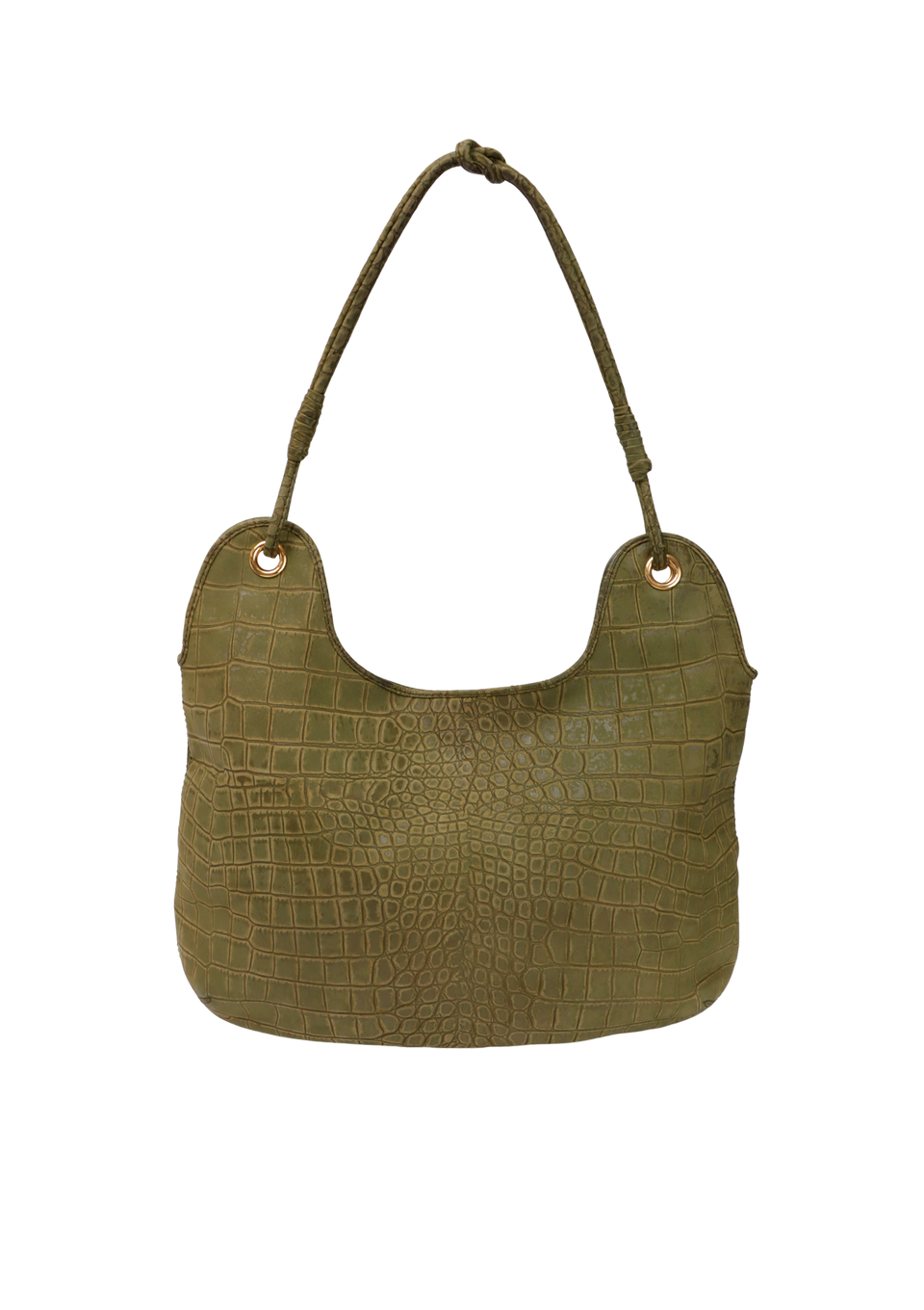CROCODILE EMBOSSED SHOULDER BAG