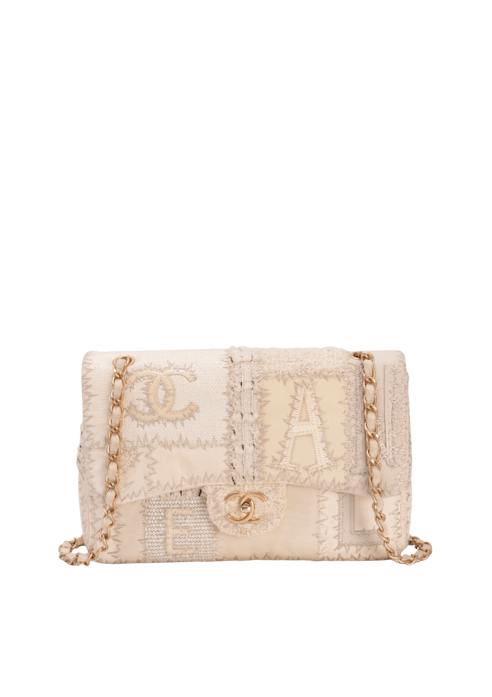 TWEED PATCHWORK FLAP BAG