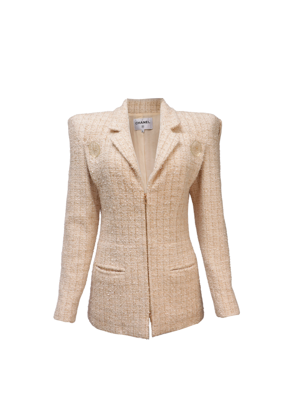 A PARIS-COSMOPOLITE TWEED BLAZER 34