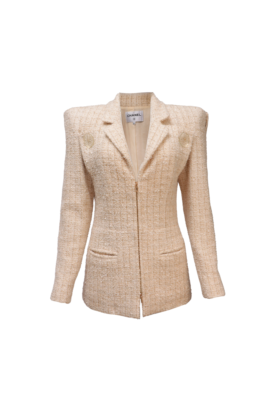 A PARIS-COSMOPOLITE TWEED BLAZER 34