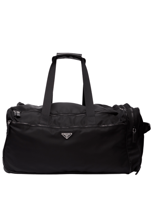 SAFFIANO LUX TRIMMED TESSUTO BOSTON BAG