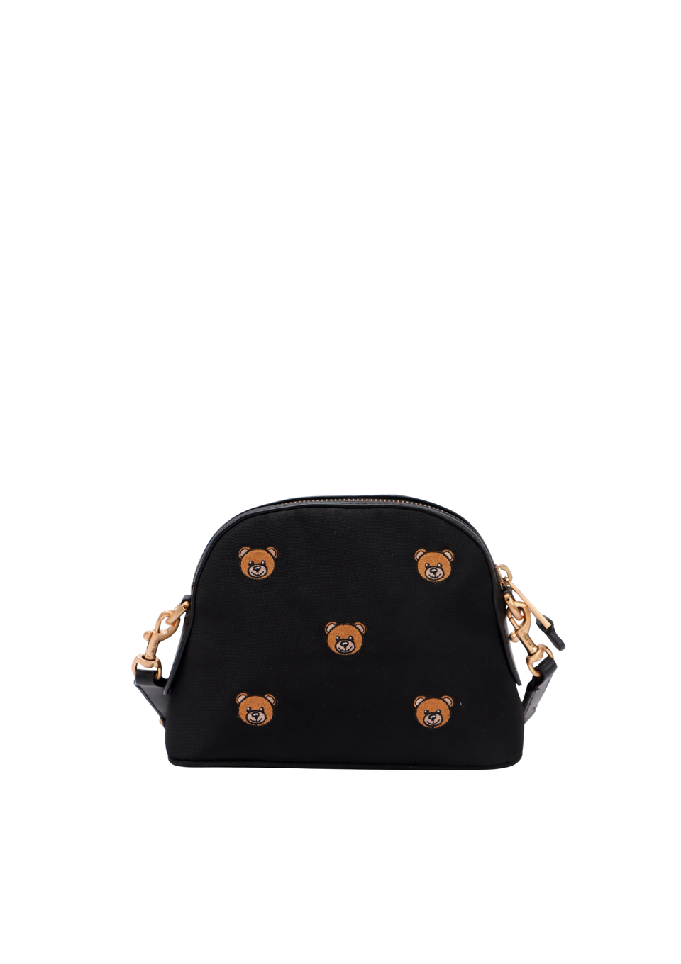 BLACK EMBROIDERED TEDDY BAG