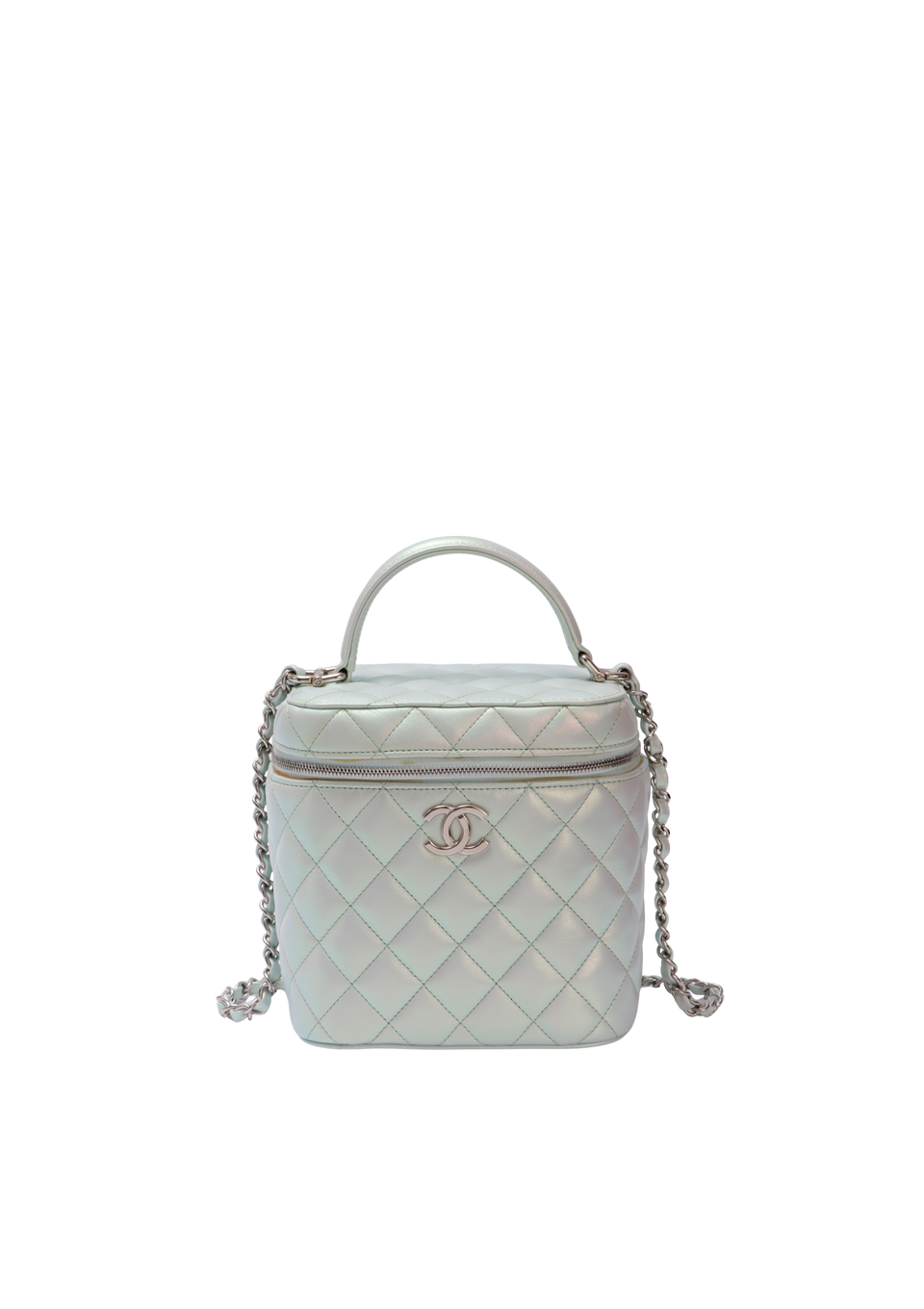 IRIDESCENT SMALL TOP HANDLE VANITY CASE