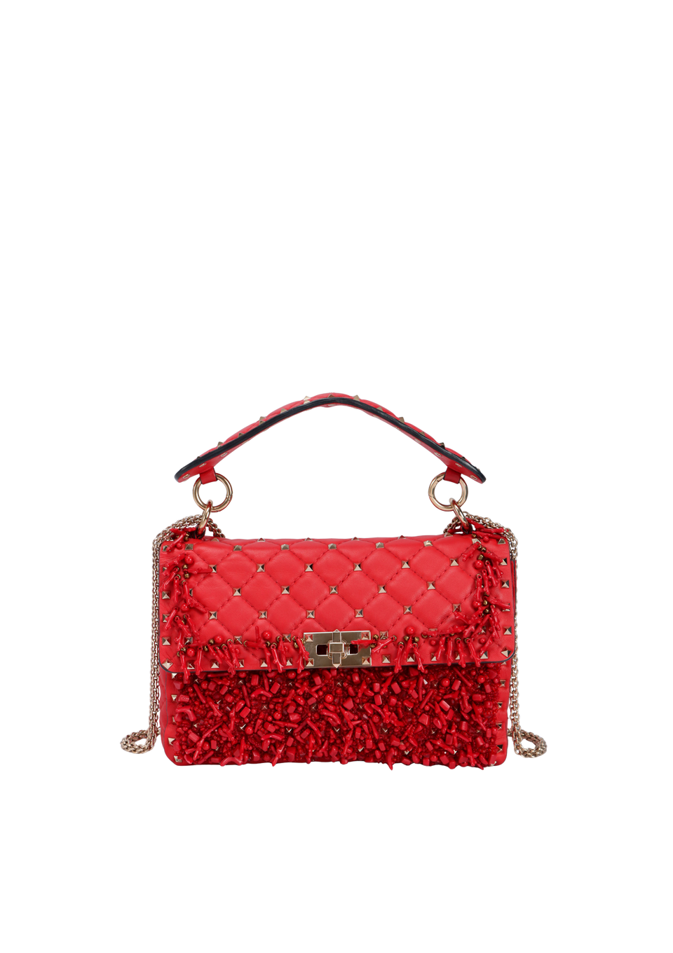 SEQUINS SMALL ROCKSTUD SPIKE FLAP BAG