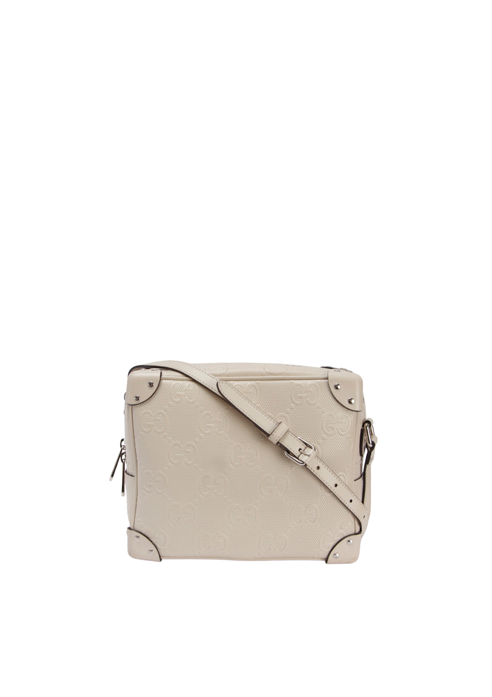 GG EMBOSSED PERFORATED SQUARE BAG