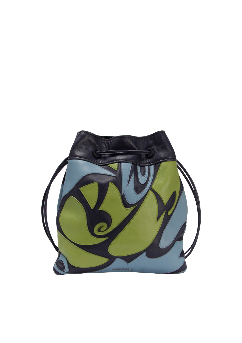 LEATHER PAISLEY BUCKET BAG