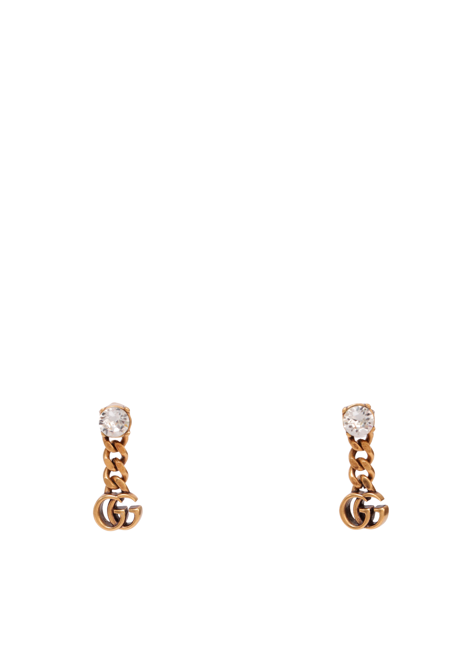 CRYSTAL DOUBLE G EARRINGS