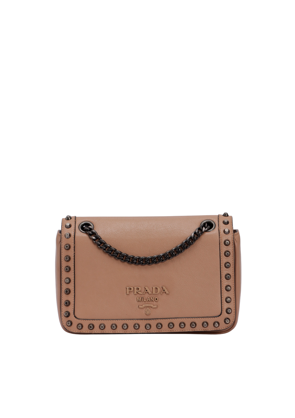 STUDDED GLACE FLAP BAG