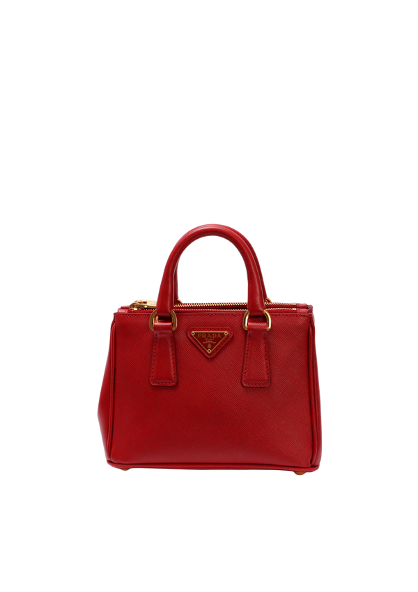 MINI SAFFIANO LUX DOUBLE ZIP GALLERIA