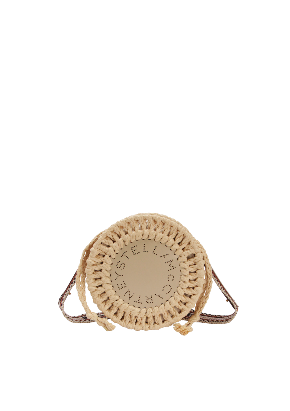 RAFFIA LOGO ROUND BAG