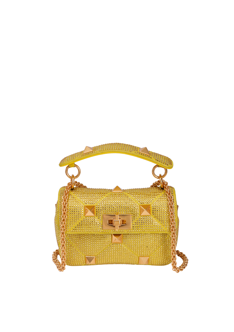 CRYSTAL ROMAN STUD TOP HANDLE BAG