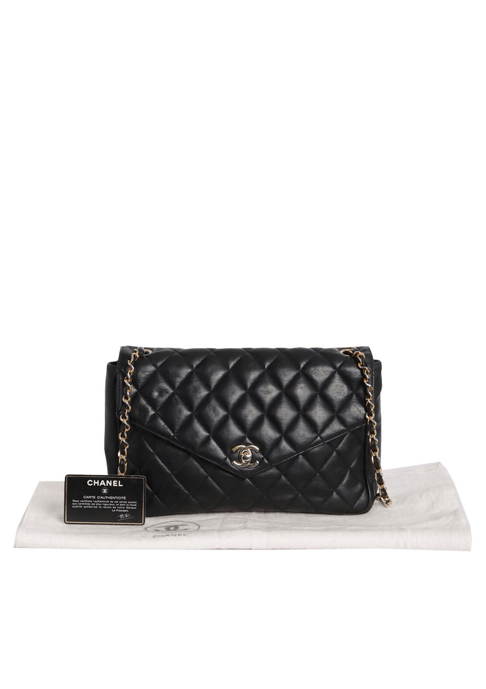 VINTAGE CC QUILTED ENVELOPE FLAP BAG