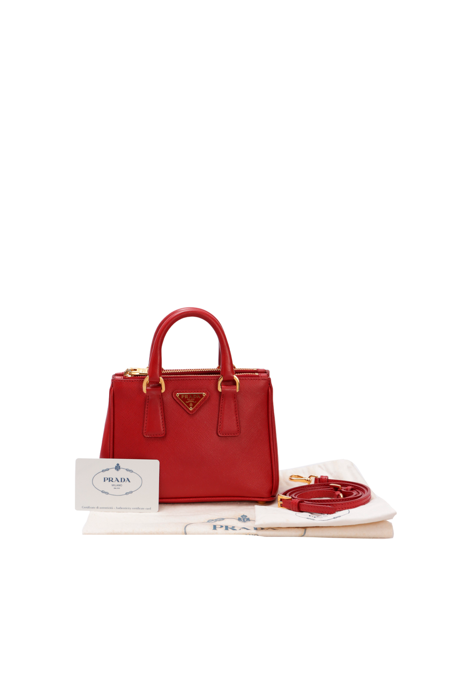 MINI SAFFIANO LUX DOUBLE ZIP GALLERIA