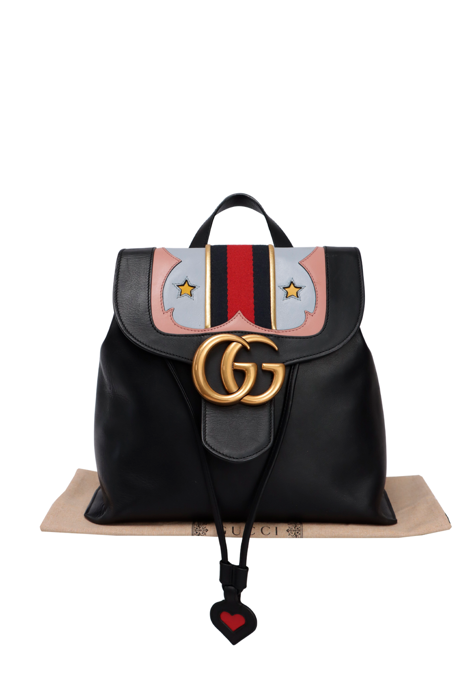 GG MARMONT WEB HEART BACKPACK