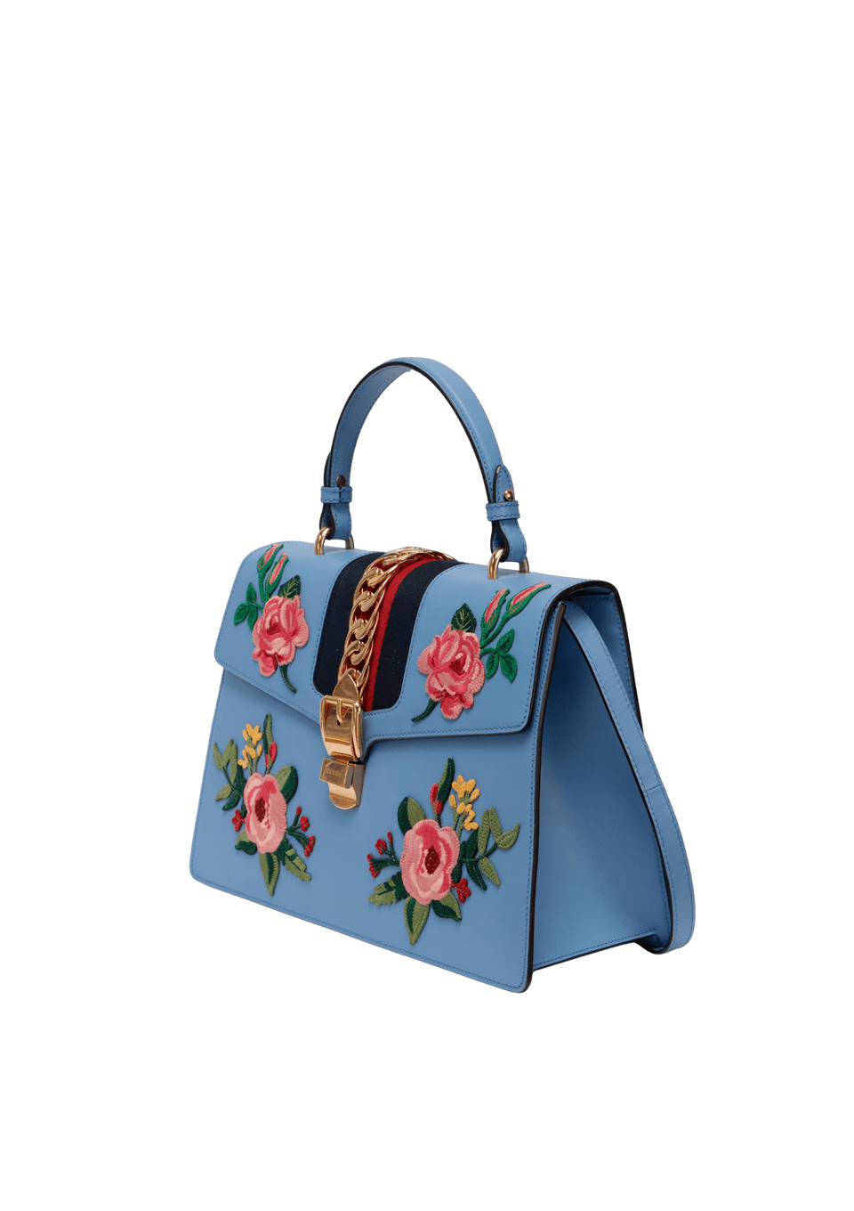 EMBROIDERED SYLVIE TOP HANDLE BAG