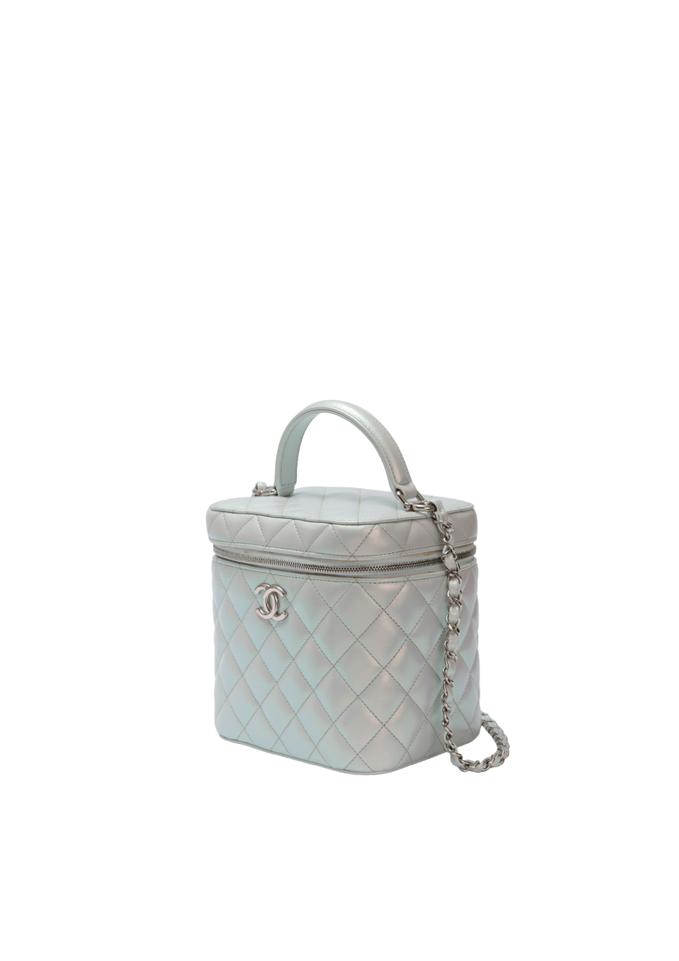 IRIDESCENT SMALL TOP HANDLE VANITY CASE