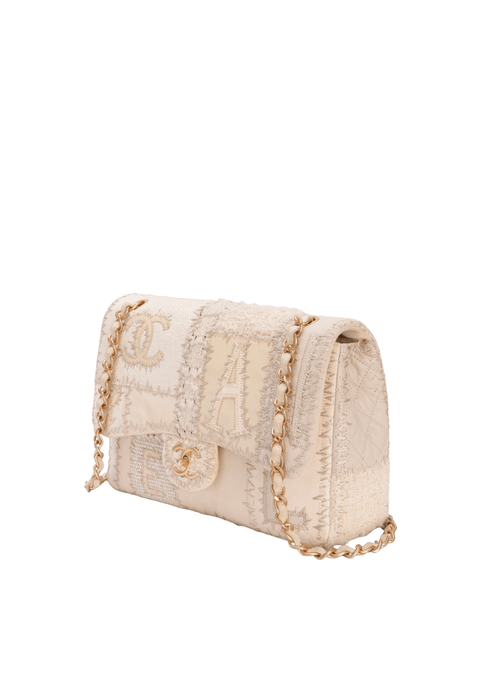 TWEED PATCHWORK FLAP BAG