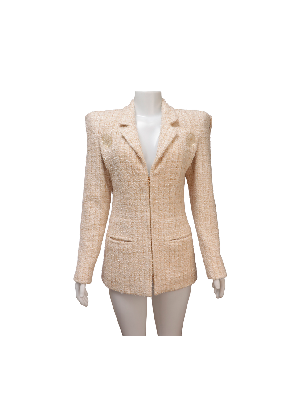 A PARIS-COSMOPOLITE TWEED BLAZER 34
