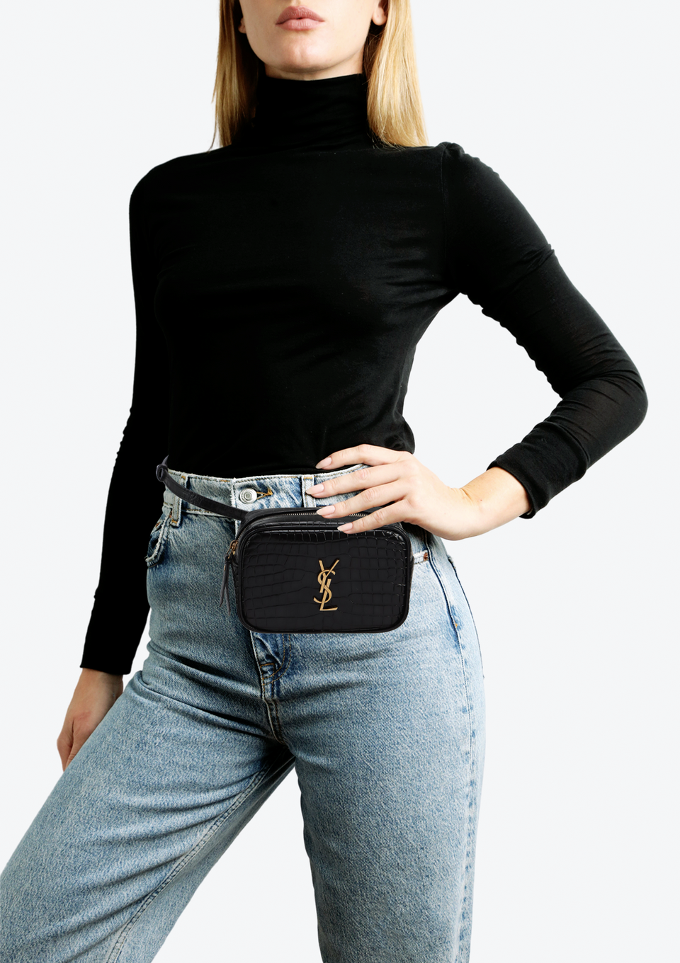 CROCODILE EMBOSSED LOU CAMERA BAG