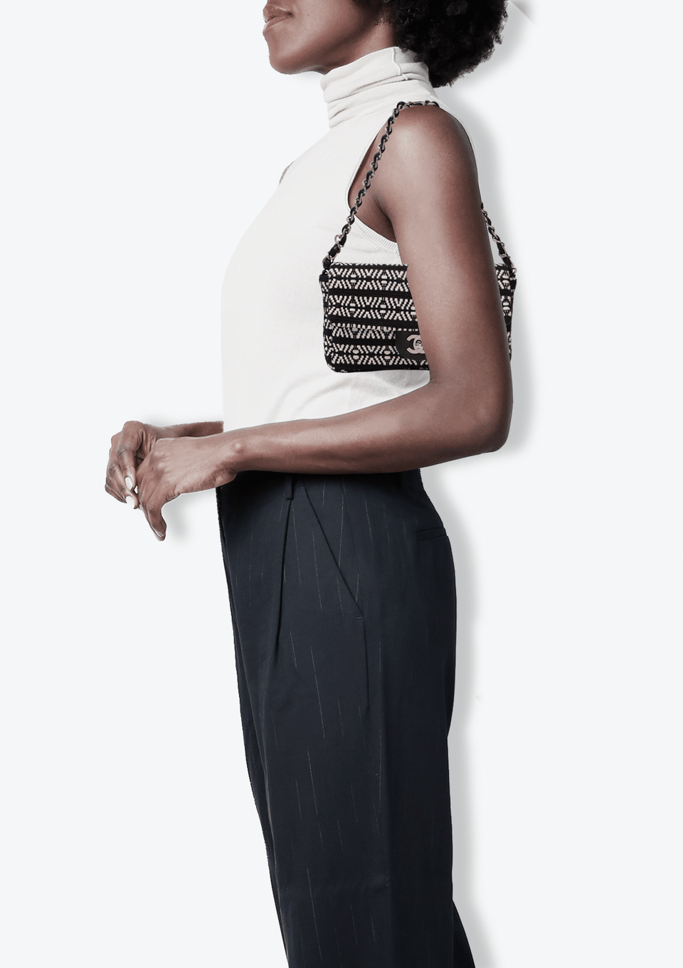 WOVEN TWEED SMALL FLAP