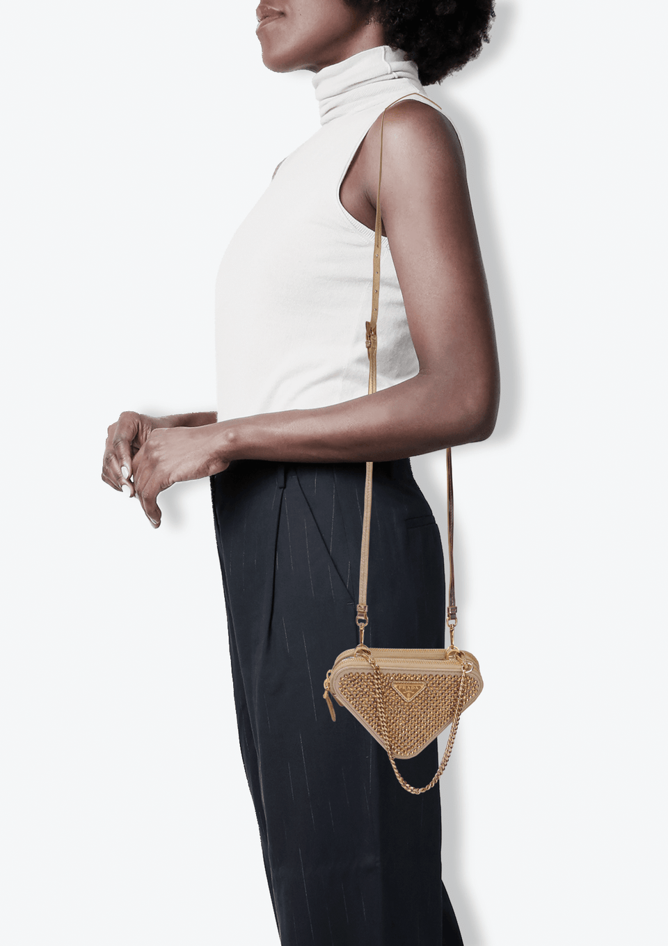 CRYSTAL MINI TRIANGLE POUCH