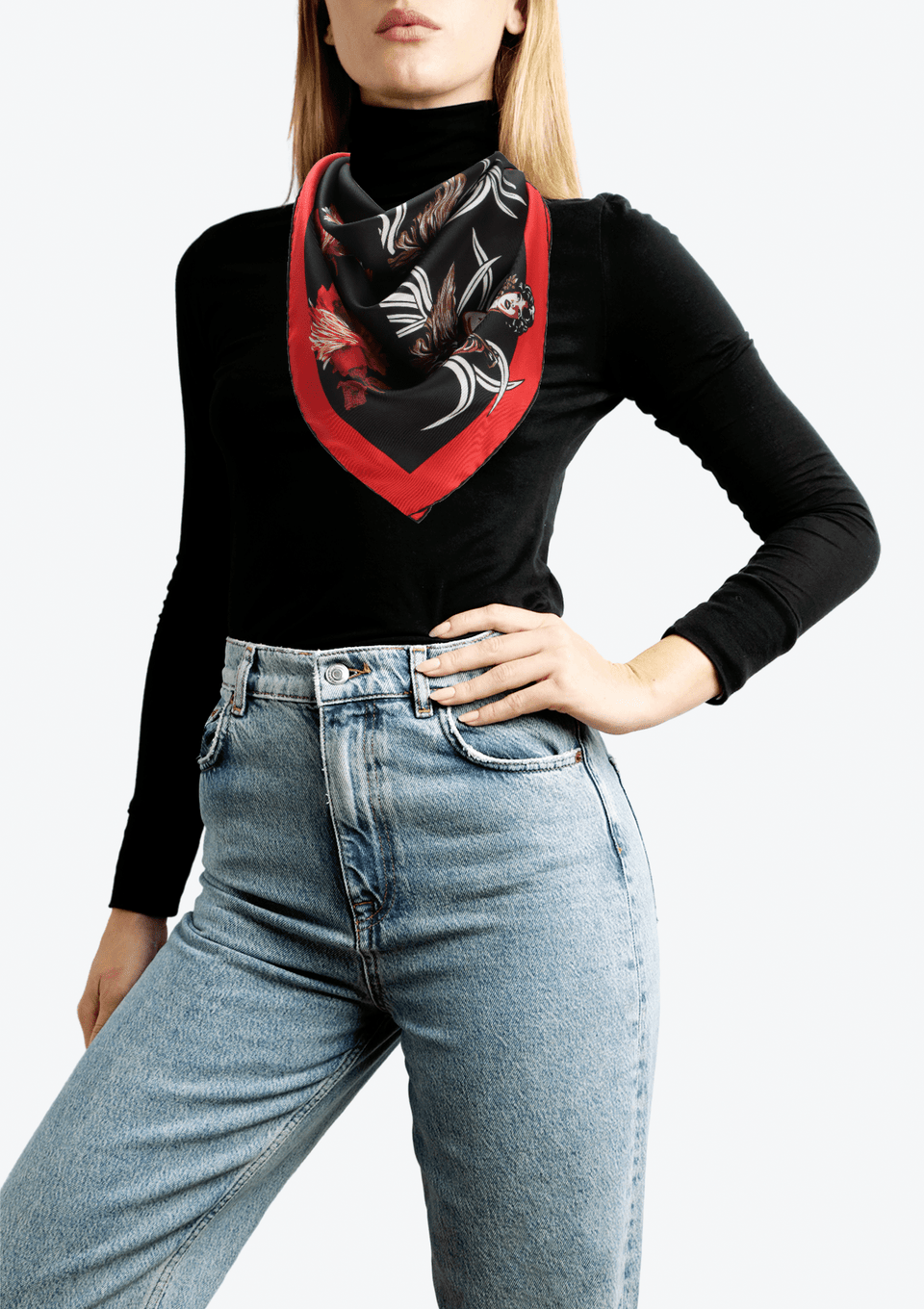 DOUBLE MATCH HAWAII PRINTED 90 SILK SCARF