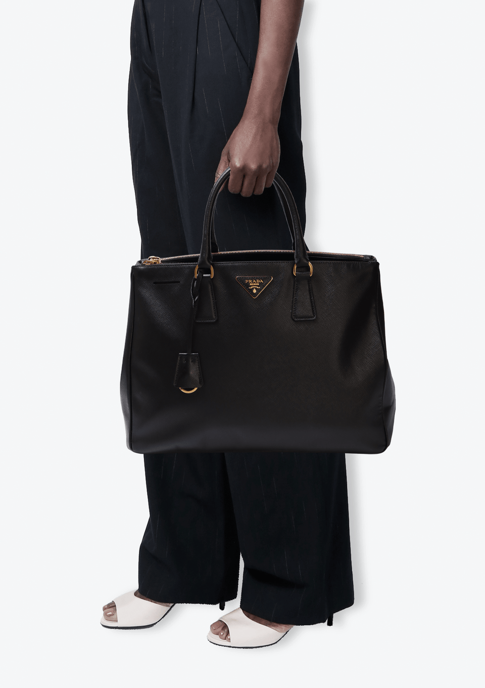 LARGE SAFFIANO LUX DOUBLE ZIP GALLERIA