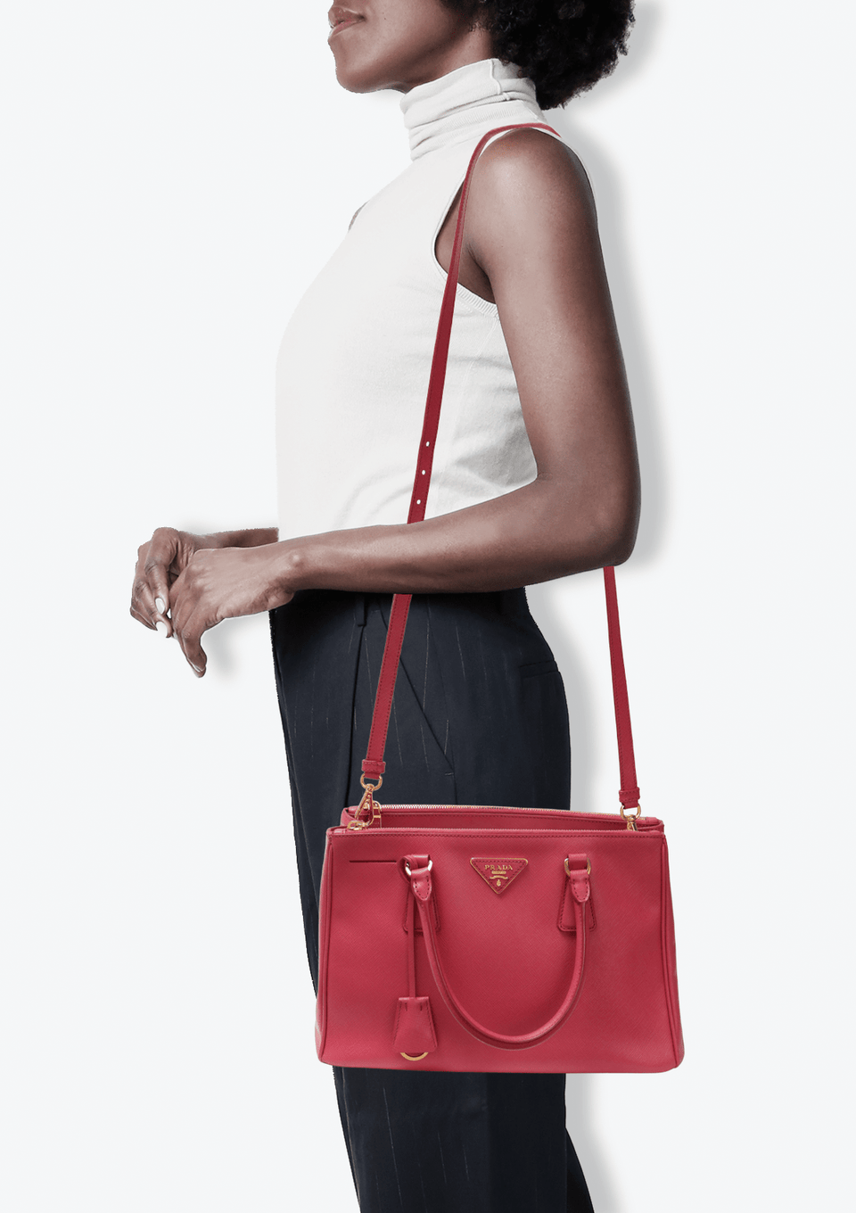 MEDIUM SAFFIANO LUX DOUBLE ZIP GALLERIA