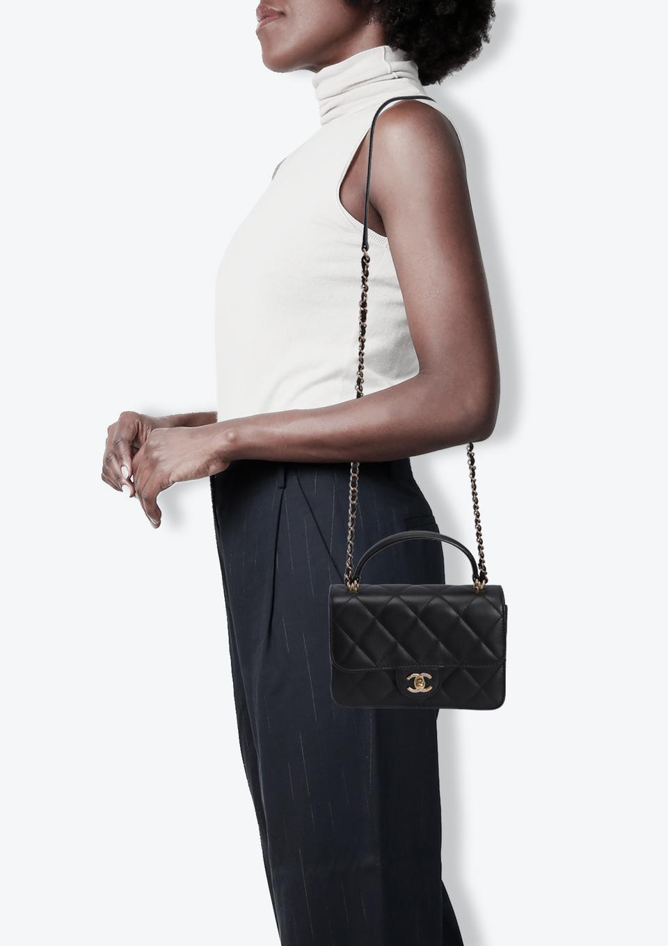 MINI TRENDY CC FLAP BAG LAMBSKIN