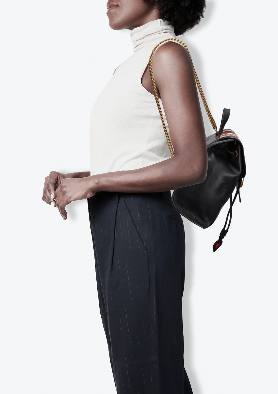 GG MARMONT WEB HEART BACKPACK