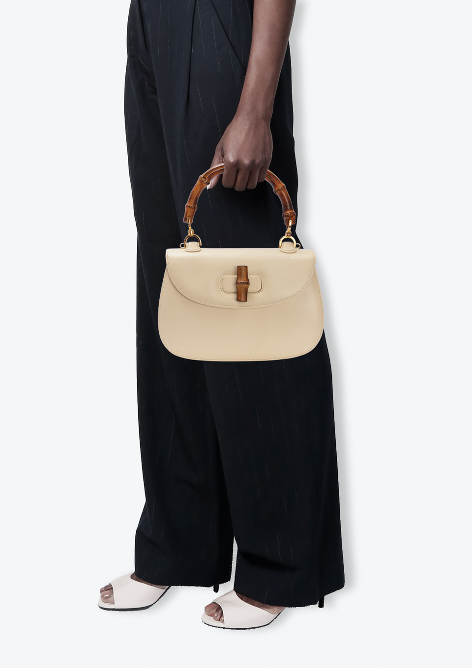 VINTAGE SMALL BAMBOO TOP HANDLE BAG